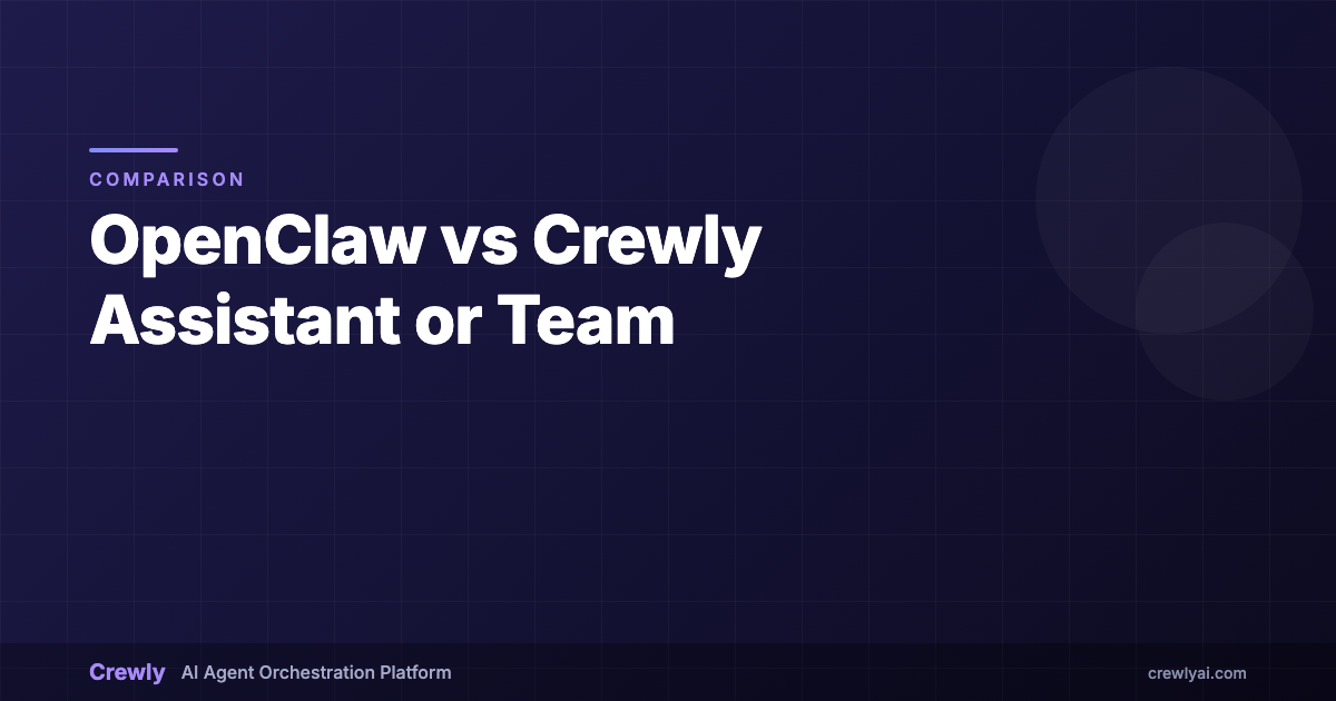 OpenClaw vs Crewly: an assistant in your chat apps, or a team of coding agents
